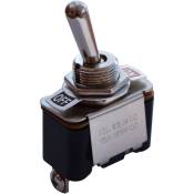 Interrupteur levier vintage noir et métal à encastrer - L.28 X H.16MM
