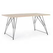 Iperbriko - Table en bois design industriel district 160x90x h76 cm