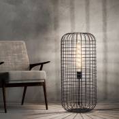 Lampe de table lampe de table cage en métal noir lampe