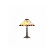 Lampe de table Tiffany Calais 2 Ampoules Ambre 10 Cm