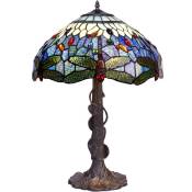 Lampe de table Tiffany de plus grand diamètre 40 cm Série Belle Rouge N'inclut pas l'ampoule Assemblage requis Non