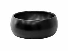 Lavabo en céramique noir mat vasque à poser ronde