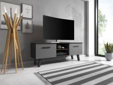 Meuble banc TV - 140 cm - Noir / Graphite - Style scandinave