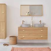 Meuble de salle de bain en bois de chêne 120 cm -