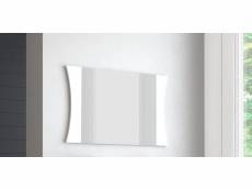 Miroir mural avec cadre, made in italy, miroir de salle de bain, 110x2h60 cm, couleur blanc brillant 8052773601054