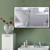 Miroir mural de salle de bain, interrupteur tactile - Coins arrondis LCD - Blanc froid 6400 K - 120*70cm