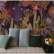 Papier peint panoramique jungle cactus prune 225x250cm