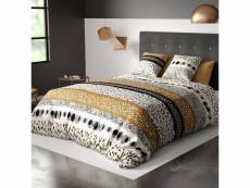Parure de lit housse de couette avec taies d'oreiller 100% coton 57 fils savage taille 220 x 240 cm PD12881-220