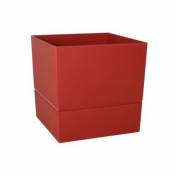 Pot carré Aquaduo rouge rubis 25 cm