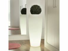 Pot de fleur lumineux en polyéthylène blanc transparent h.70cm bambu