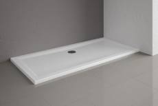 Receveur de douche à poser / à encastrer extra-plat acrylique rectangulaire blanc Schulte 160 x 75 cm