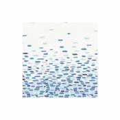 Rideau de douche en tissu carré bleu 180x200 cm.