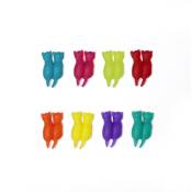 Set de 8 marqueurs de verres chats silicone multicolore