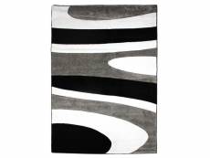 Sienna - tapis imprimé courbes abstraites gris et noir 120x170
