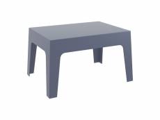 Table basse de jardin en plastique gris foncé 50x70x43