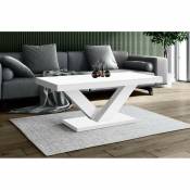 Table basse design laquée 120 x 60 x 49 cm - Blanc
