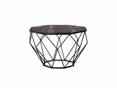Table basse hexagonale marbre noir - amenya - 70 x