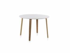 Table de repas ronde blanc-bois - olivia - l 110 x