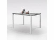 Table de salle à manger extensible, table de cuisine avec rallonge, made in italy, 110x70h76 cm, couleur ciment et blanc 8052773819312