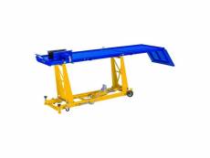 Table élévatrice moto 450 kg 190 x 53 cm acier jaune bleu helloshop26 14_0003722