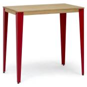 Table Mange debout Lunds 60X100x110cm Rouge-Naturel.