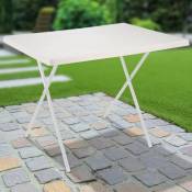 Table pliable réglable de camping | Table de pique nique Blanc 80x60x51/61 cm 61711 - Blanc