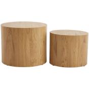 Tables basses gigognes ovales scandinaves bois clair