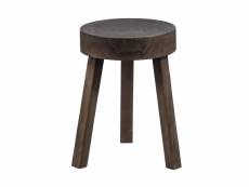 Tabouret rond en bois d'paulownia - table d'appoint SEF 45x32x32 cm coloris brun