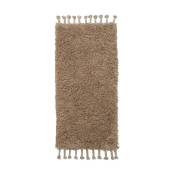 Tapis de bain à poils longs en coton beige 70 x 140 cm Amass - Ferm Living