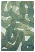 Tapis de salon moderne tissé plat vert 240x340 cm