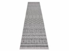 Tapis sizal sion le tapis de couloir, aztèque 22168 tissé à plat noir ecru 70x200 cm