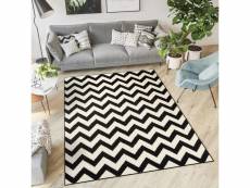 Tapiso dream tapis moderne optique zigzag blanc noir 120 x 170 cm T238B WHITE 1,20-1,70 CHEAP PP CRM