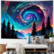Tapisserie spatiale colorée de ciel étoilé, tapisserie