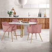 Urban Meuble - Lot de 2 chaises en bois de style scandinave rose avec pied en chêne
