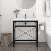 Vidaxl - Cadre de lavabo de salle de bain Noir 79x38x83 cm Fer