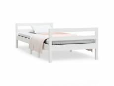 Vidaxl cadre de lit blanc 90x190 cm bois de pin massif
