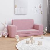 Vidaxl - Canapé-lit pour enfants 2 places rose peluche