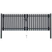 Vidaxl - Portail de clôture à double porte Acier 306x125 cm Anthracite n/a