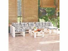 Vidaxl salon de jardin palette 8 pcs avec coussins bois de pin 3066337