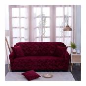 WUFANGFF Slipcover Vin Rouge Floral Motif Étirement