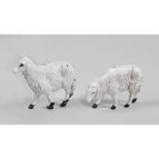 2 Moutons 5 cm sous blister décoration de Noël