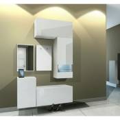 Azura Home Design - Ensemble meubles d'entrée muraux et miroir ledox LX6, blanc brillant