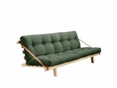 Banquette futon jump en pin massif coloris vert olive couchage 130 cm. 20100886879