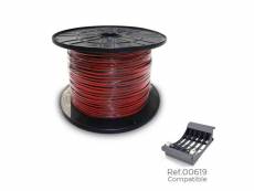 Bobine cable parallele audio 2x1,5mm rouge noir 500mts (bobine grande ø400x200mm) E3-28924