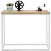 Box Furniture - Table d'entree-console Icub industriel vintage 35x100x82 cm 30mm Blanc - Blanc