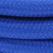 Câble textile soie - 3m - Bleu