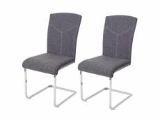 Chaise de salle à manger hwc-f36, chaise cantilever, chaise de cuisine/conférence ~ tissu, gris