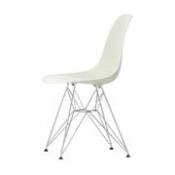 Chaise DSR - Eames Plastic Side Chair / (1950) - Pieds chromés - Vitra gris en plastique