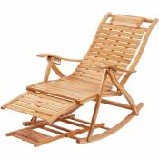 Chaise longue à Bascule Pliant en Bambou Rocking Chair