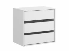 Commode à 3 tiroirs pour armoire coloris blanc - longueur 60 x profondeur 40 x hauteur 60 cm